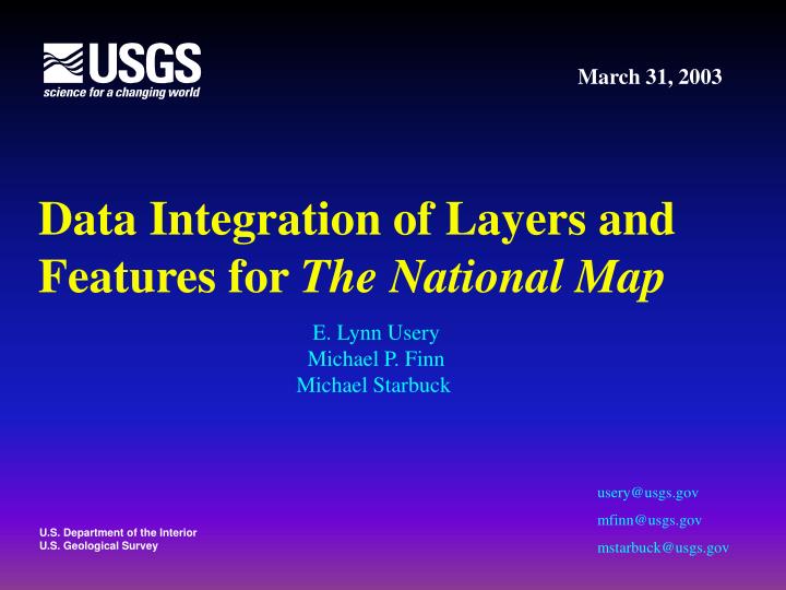 data integration of layers and features for the national map