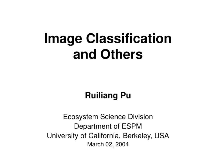 image classification and others