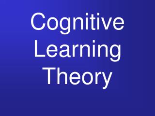 cognitive learning theory