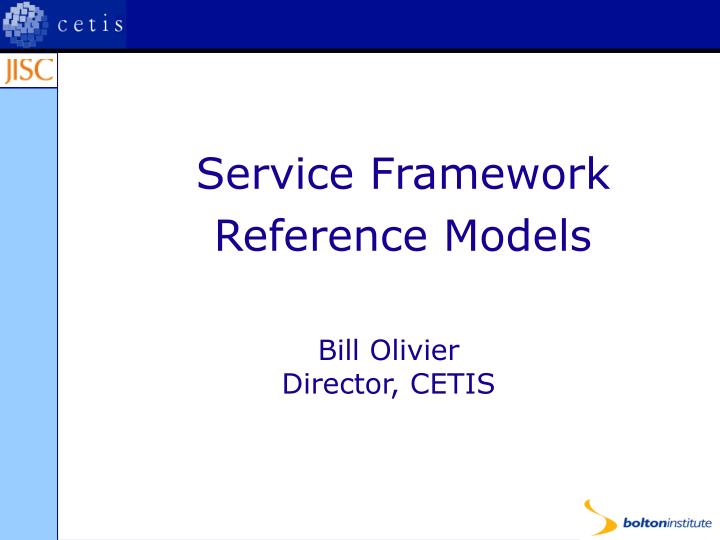service framework reference models