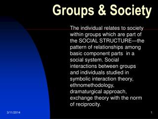 Groups &amp; Society