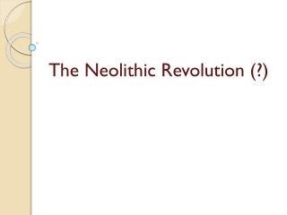 The Neolithic Revolution (?)