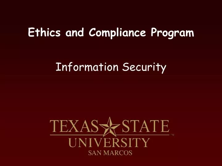 ethics and compliance program