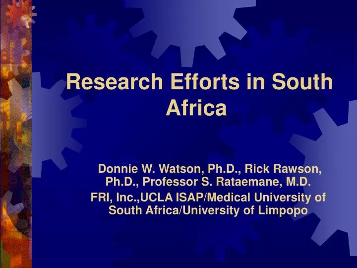 research efforts in south africa