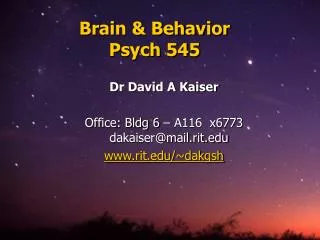 Brain &amp; Behavior Psych 545