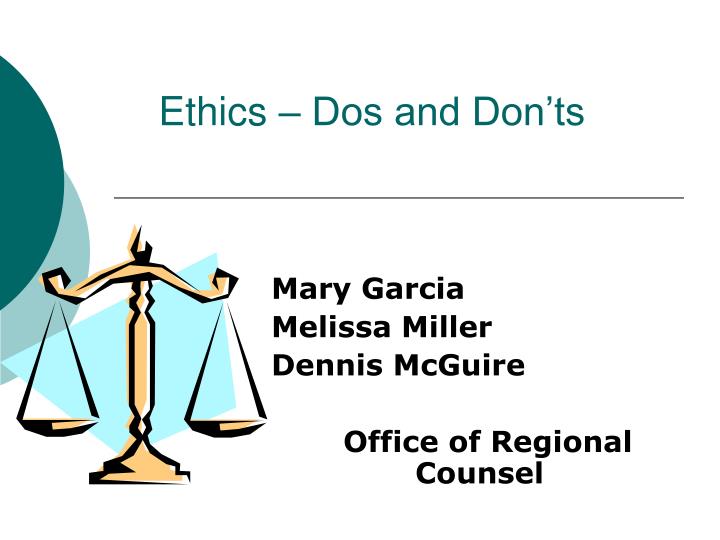 ethics dos and don ts