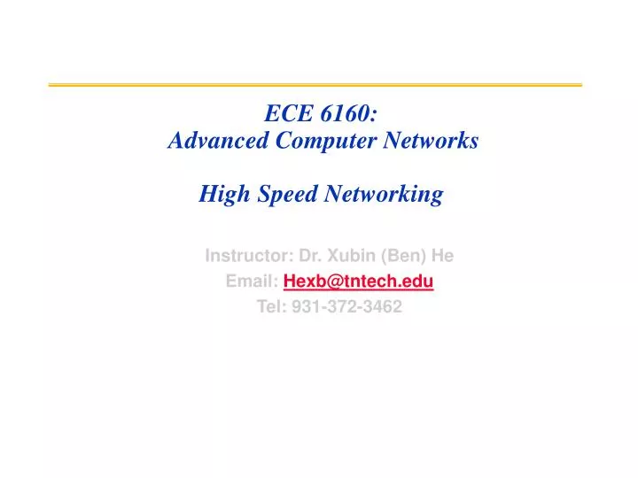 ece 6160 advanced computer networks high speed networking
