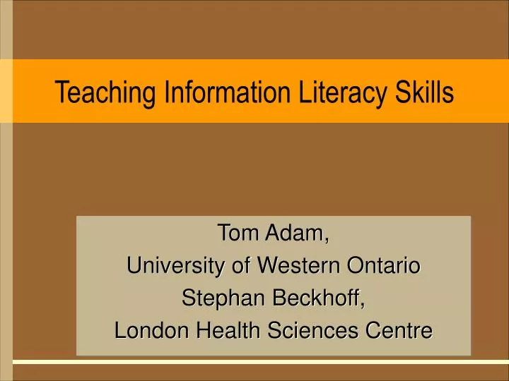 teaching information literacy skills