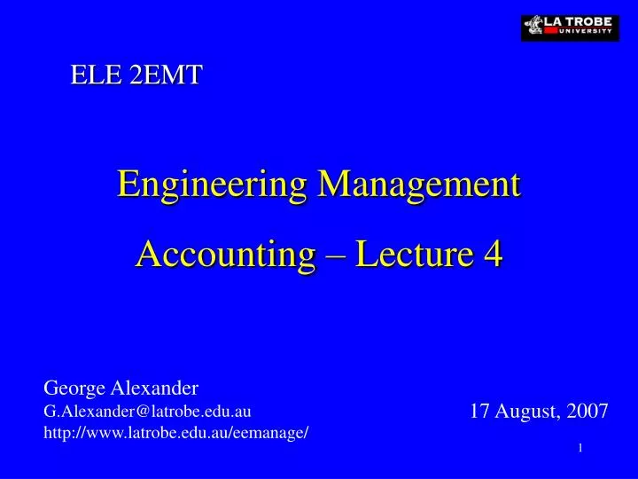 engineering management accounting lecture 4