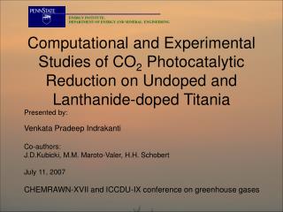 Computational and Experimental Studies of CO 2 Photocatalytic Reduction on Undoped and Lanthanide-doped Titania