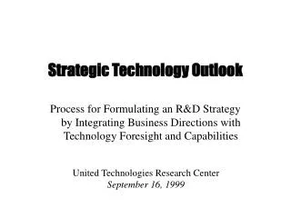 Strategic Technology Outlook