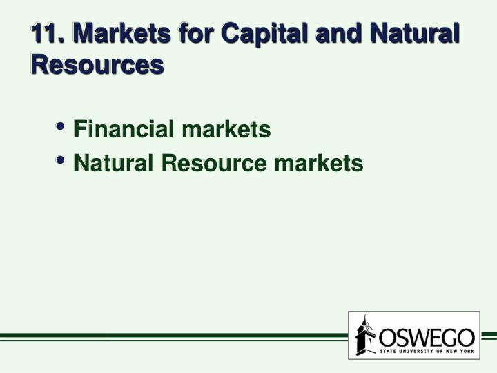 11 markets for capital and natural resources