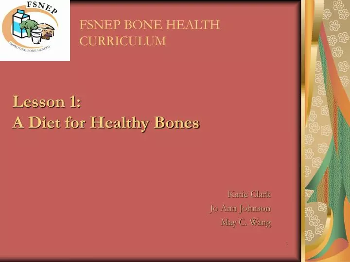 lesson 1 a diet for healthy bones