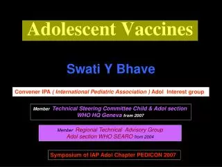 Adolescent Vaccines