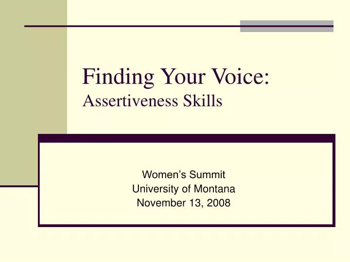finding your voice assertiveness skills