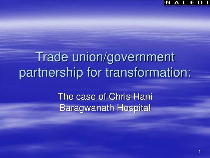 trade union government partnership for transformation