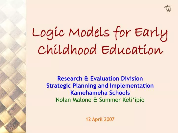 logic models for early childhood education