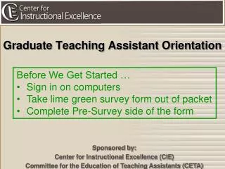 Graduate Teaching Assistant Orientation