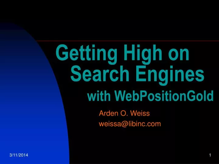 getting high on search engines with webpositiongold