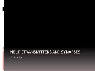 Neurotransmitters and synapses