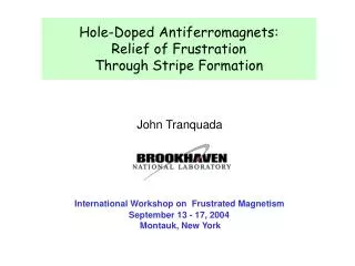 Hole-Doped Antiferromagnets: Relief of Frustration Through Stripe Formation