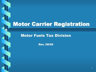 Motor Carrier Registration