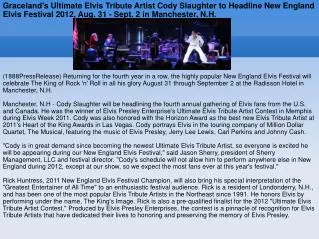 Graceland's Ultimate Elvis Tribute Artist Cody Slaughter to
