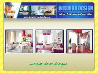 Interior Decor Designs Plans to Beautify Your House