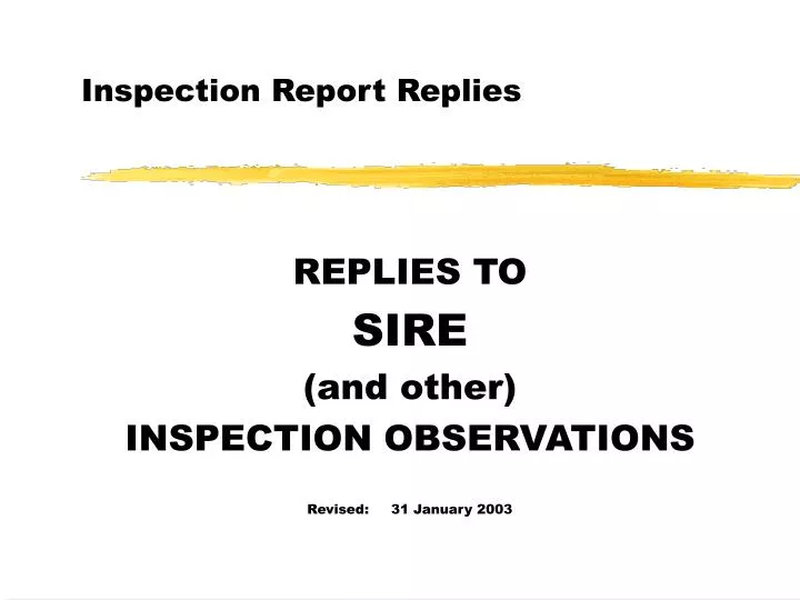 inspection report replies