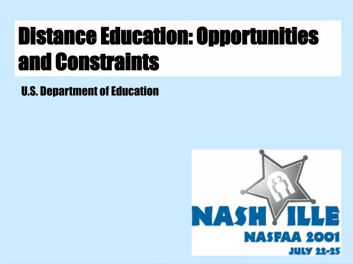 distance education opportunities and constraints