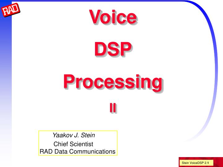 voice dsp processing ii