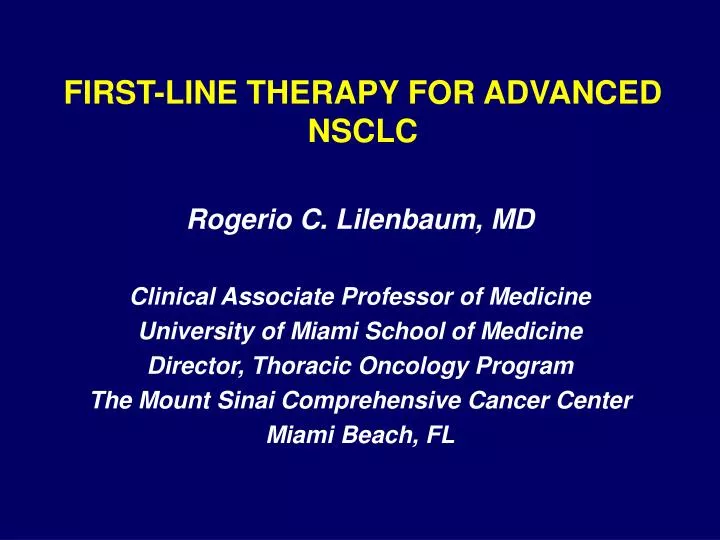 first line therapy for advanced nsclc