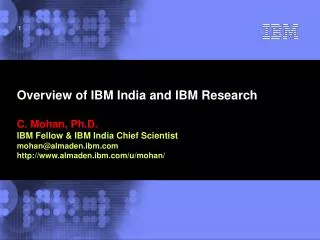 Overview of IBM India and IBM Research