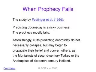 When Prophecy Fails