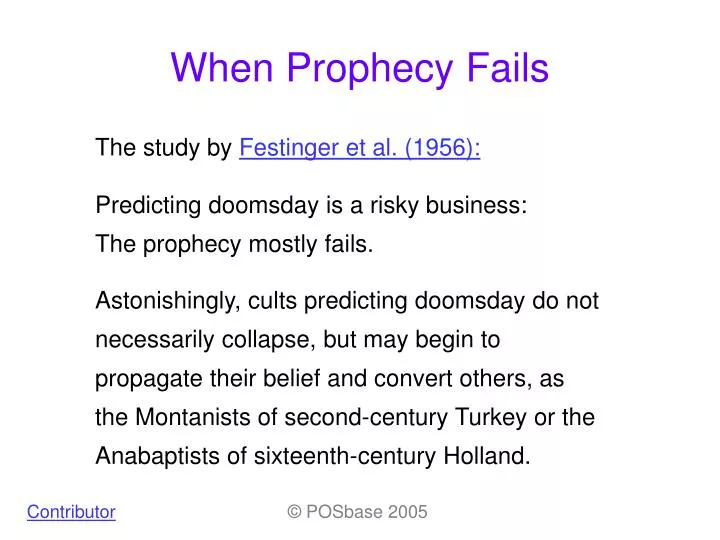 when prophecy fails