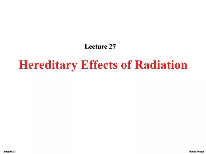 hereditary effects of radiation