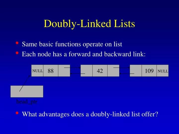 doubly linked lists