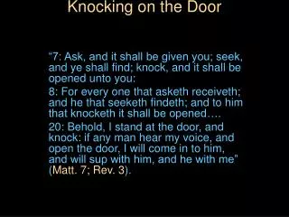 Knocking on the Door