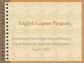 English Learner Program