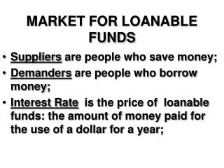 MARKET FOR LOANABLE FUNDS