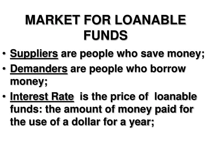 market for loanable funds