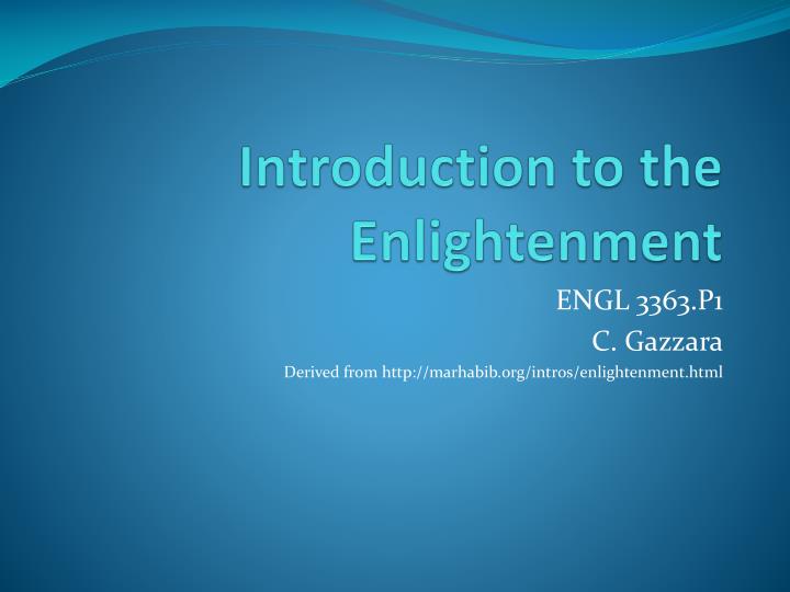 introduction to the enlightenment
