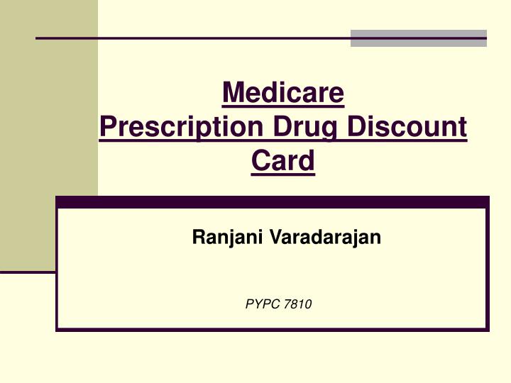 medicare prescription drug discount card
