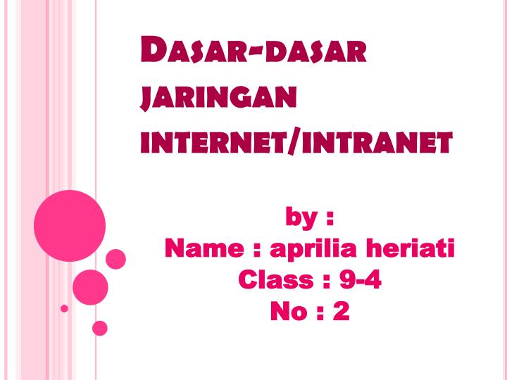 dasar dasar jaringan internet intranet