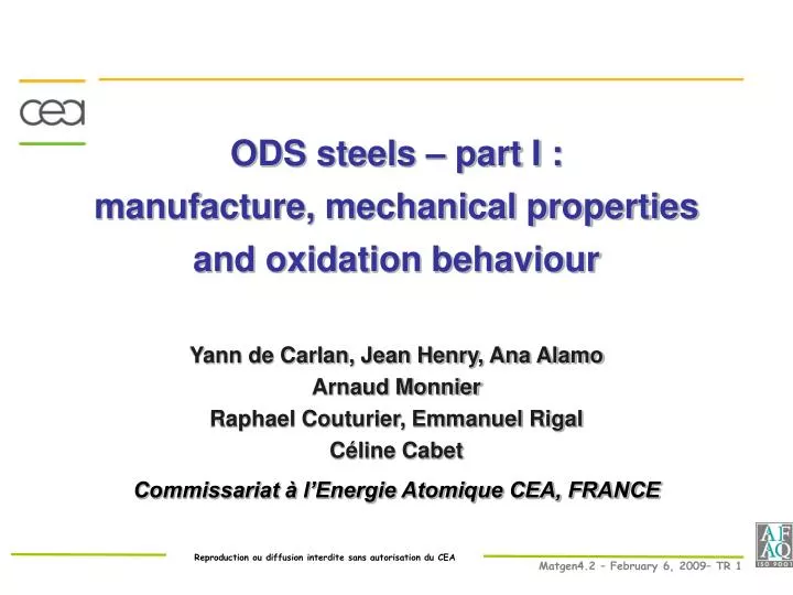 ods steels part i manufacture mechanical properties and oxidation behaviour