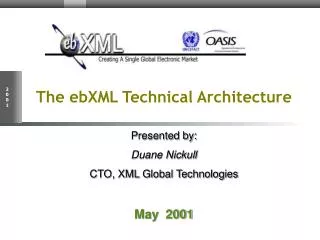 The ebXML Technical Architecture Presented by: Duane Nickull CTO, XML Global Technologies May 2001