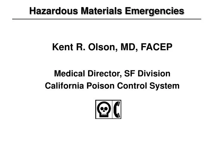 hazardous materials emergencies