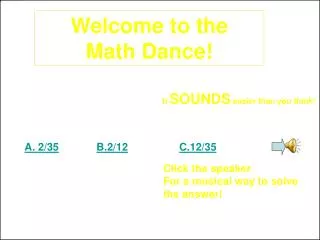 Welcome to the Math Dance!