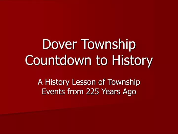 dover township countdown to history