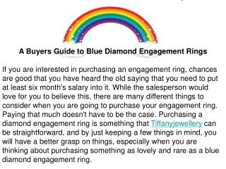 A Buyers Guide to Blue Diamond Engagement Rings